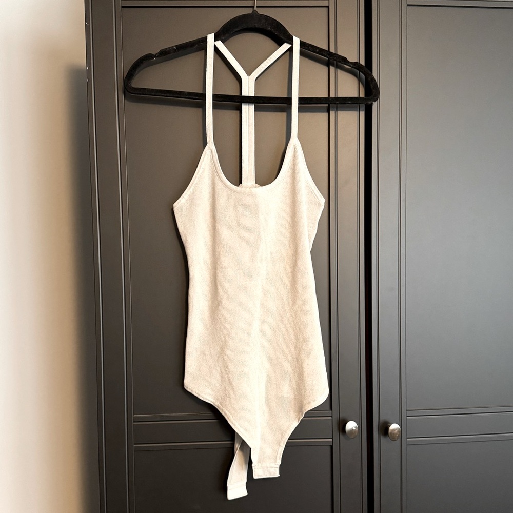 NWT Gray Sleeveless Knit Bodysuit
